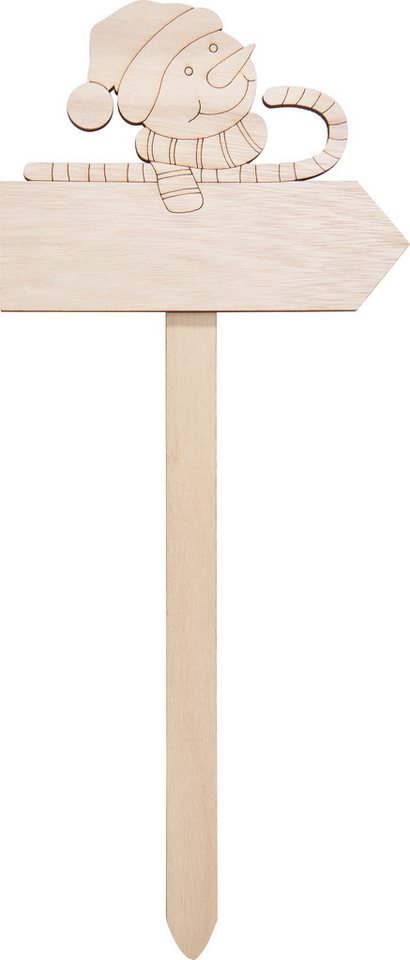 VBS Gartenstecker mit Schild Schneemann 50cm Höhe von VBS