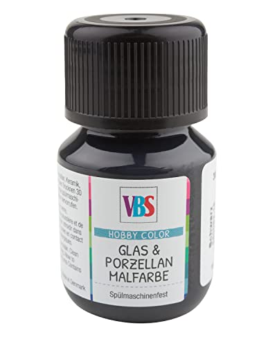 VBS Glas- & Porzellanmalfarbe, 30 ml Schwarz von VBS