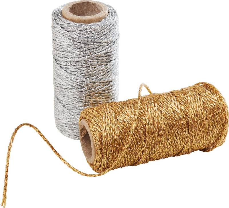 VBS Glitzerkordel Glitter Häkelwolle, 2er-Set Rolle á 25 m von VBS