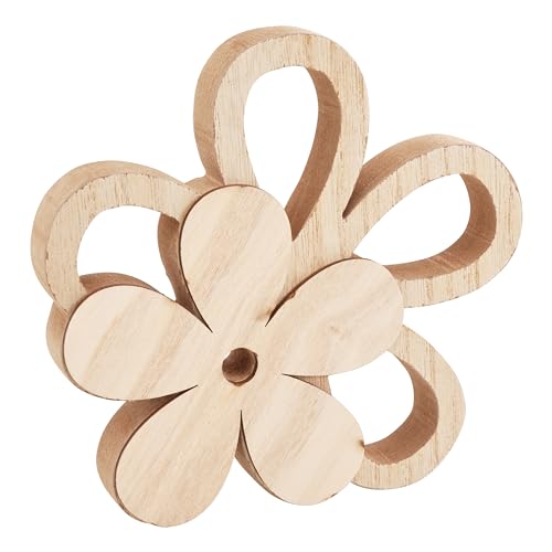 VBS Holz-Blume Duo 2-Teilig ⌀ 14,5cm (außen) DIY Blume bemalen Holz Dekoration von VBS