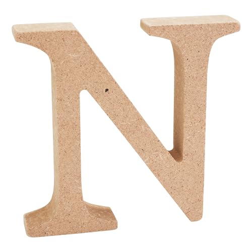 VBS Holz-Buchstaben MDF 8x1,5cm unbehandelt Buchstabe "N" von VBS