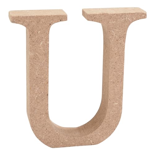 VBS Holz-Buchstaben MDF 8x1,5cm unbehandelt Buchstabe "U" von VBS