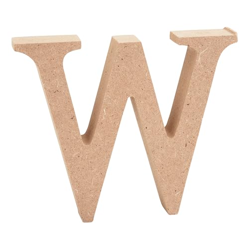 VBS Holz-Buchstaben MDF 8x1,5cm unbehandelt Buchstabe "W" von VBS