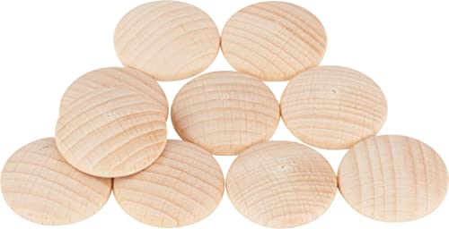 VBS Holzplatinen, gewölbt 10 oder 20 Stück aus Buchenholz Holzscheiben Geschenkanhänger Schmuck Ø 25 mm, 10 Stück von VBS