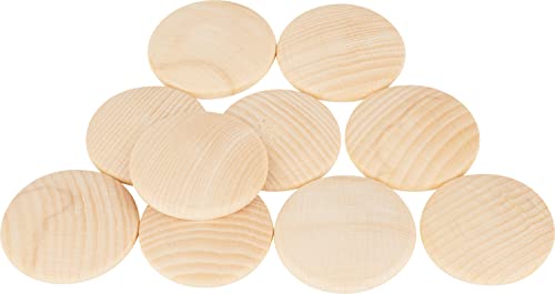 VBS Holzplatinen, gewölbt 10 oder 20 Stück aus Buchenholz Holzscheiben Geschenkanhänger Schmuck Ø 50 mm, 10 Stück von VBS