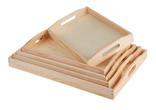 VBS Holztablett-Set 5 Stück Tablett Serviertablett Dekotablett Küchentablett Servieren Serviettentechnik Décopatch Brandmalen VBS Holztablett-Set 5 Stück Tablett Serviertablett Dekotablett Küchentablett Servieren Serviettentechnik Décopatch Brandmalen von VBS