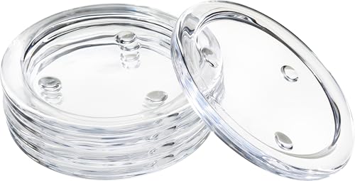 VBS Kerzen Glasuntersetzer "10 cm klar" 5 Stück Stumpenkerzen Glas Untersetzer Kerze von VBS