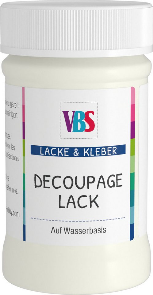 VBS Klarlack Decoupage-Lack, Lichtecht Speichelecht Wasserfest von VBS