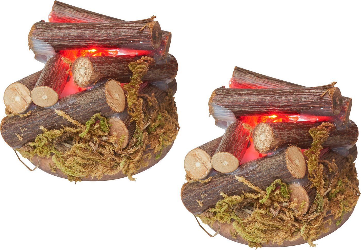 VBS LED-Dekofigur LED Feuerstelle (2 St), Ø 5,5 cm 2er-Pack von VBS