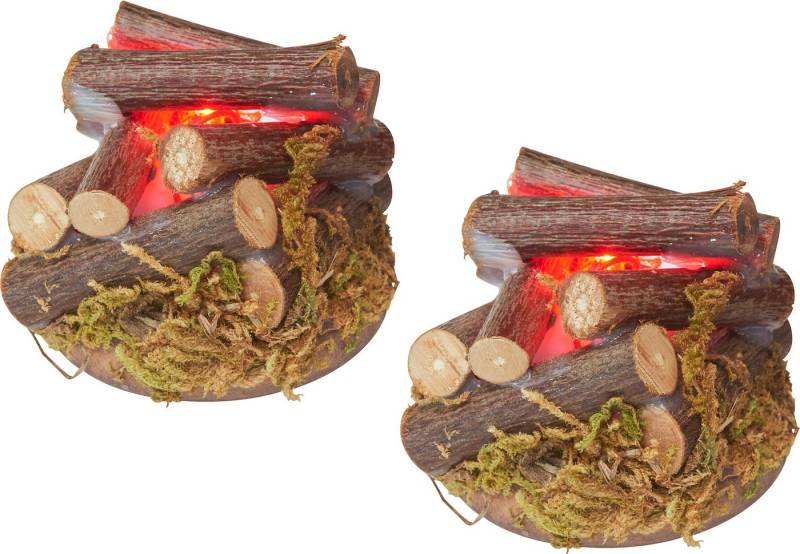 VBS LED-Dekofigur LED Feuerstelle (2 St), Ø 5,5 cm 2er-Pack von VBS