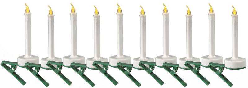 VBS LED Dekolicht LED Tannenbaumkerze mit Clip, 10 Stück von VBS