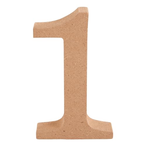 VBS MDF Zahl, ca. H 8cm, T 1,5cm Ziffer "1" von VBS