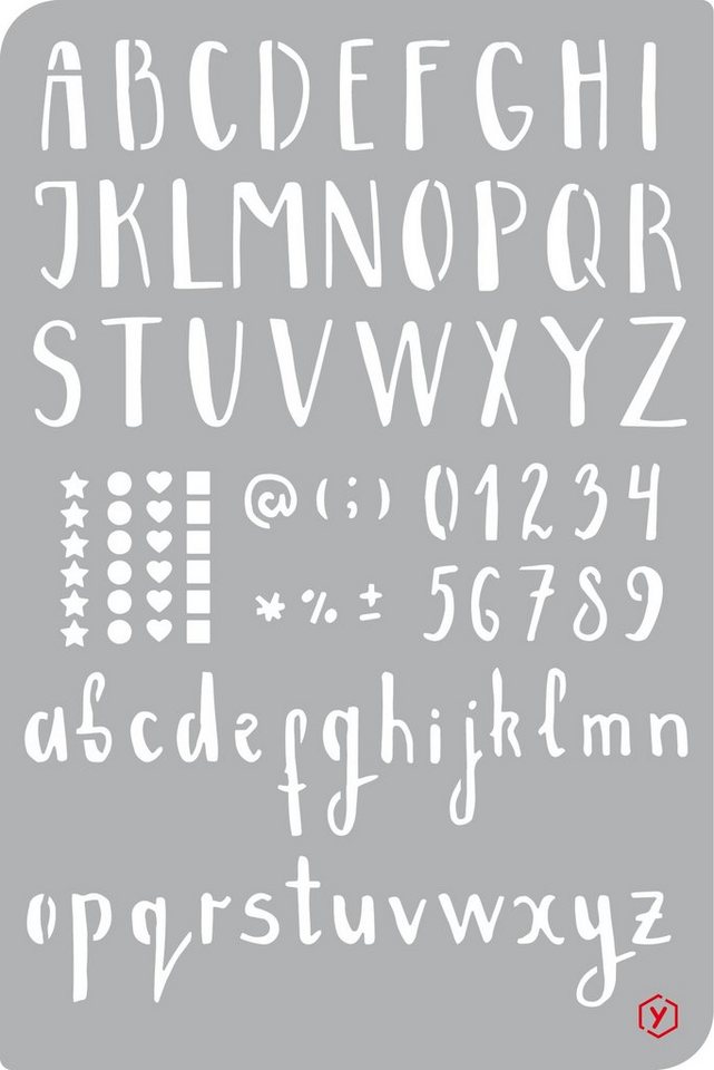 Pronty Crafts Malschablone Schablone Bullet Journal Alphabet, 18 cm x 12 cm von Pronty Crafts