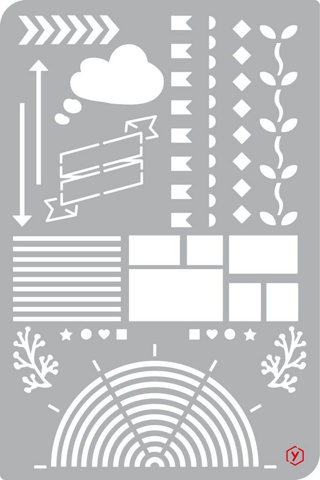 Pronty Crafts Malschablone Schablone Bullet Journal Setups, 18 cm x 12 cm von Pronty Crafts