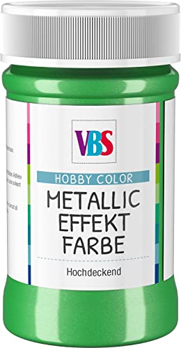 VBS Metallic Effektfarbe, 100ml Metallic-Grün von VBS