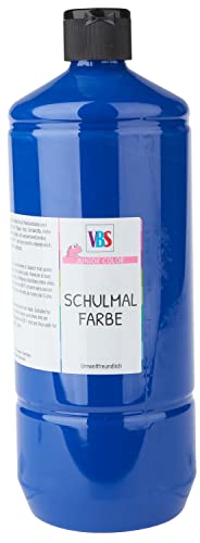 VBS Schulmalfarbe 1 Liter Matt lösungsmittelfrei deckintensiv Temperafarbe Blau von VBS