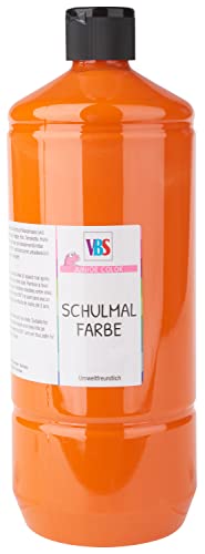 VBS Schulmalfarbe 1 Liter Matt lösungsmittelfrei deckintensiv Temperafarbe Orange von VBS