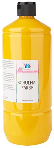 VBS Schulmalfarbe 1 Liter Matt lösungsmittelfrei deckintensiv Temperafarbe Sonnengelb von VBS