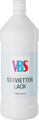 VBS Serviettenlack Glänzend 100-1000ml Transparent, Lichtecht, Wasserfest, Wasserbasis, Geruchsneutral, Servietten, Lack, Kleber 1.000 ml VBS Serviettenlack Glänzend 100-1000ml Transparent, Lichtecht, Wasserfest, Wasserbasis, Geruchsneutral, Servietten, Lack, Kleber 1.000 ml von VBS