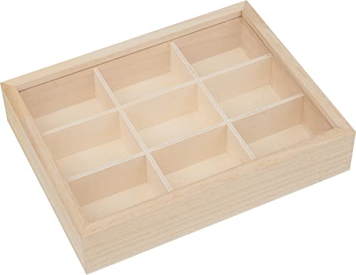 VBS Sortierbox, 9 Fächer, Holz/Kunststoff von VBS