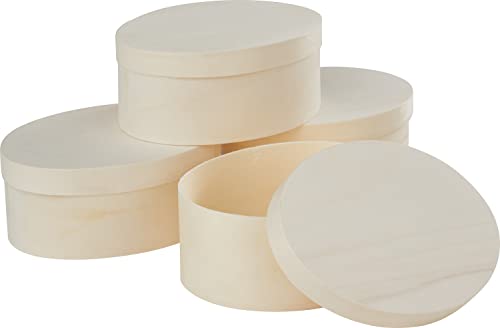 VBS Spanschachtel "Oval", 12 x 9 cm, H 5 cm, 4 Stück von VBS