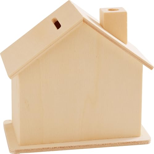 VBS Spardose Haus aus Rohholz von VBS