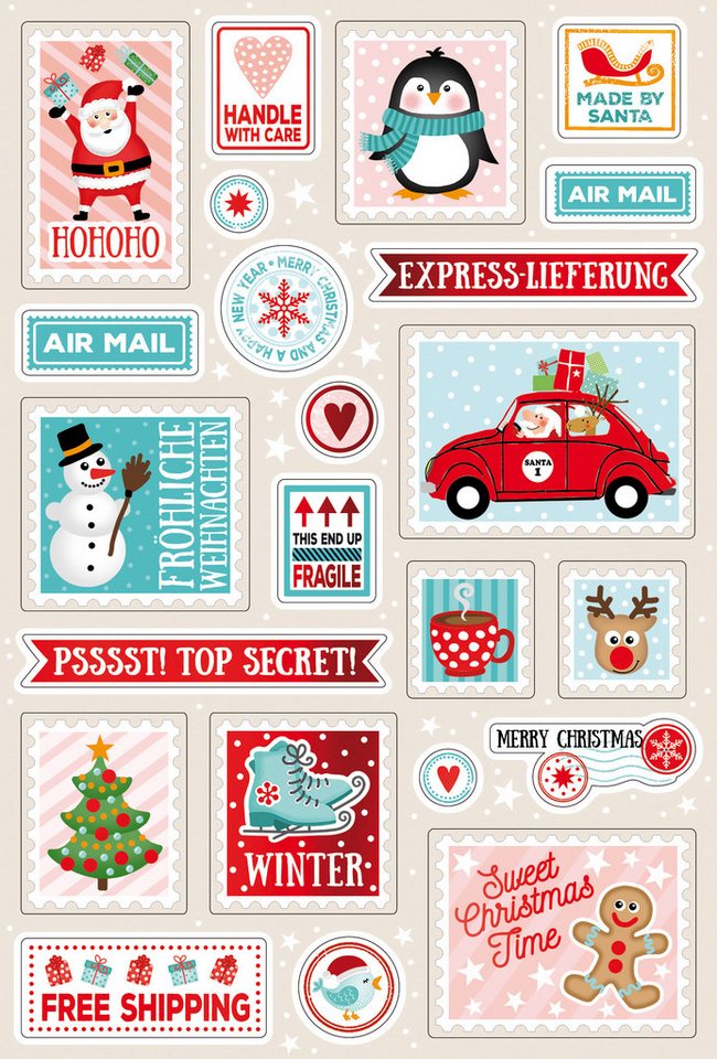 Braun+Company Atelier Sticker Weihnachtspost, 4 Bogen von Braun+Company Atelier