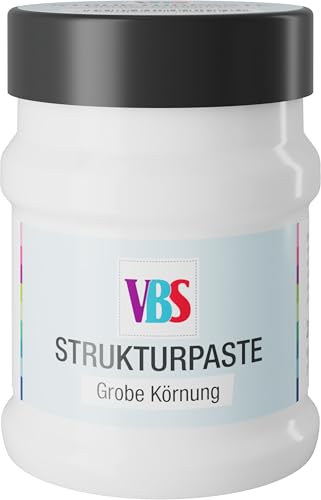 VBS Strukturpaste Grobe Körnung deckend Pinsel Spachtel lichtecht wasserverdünnbar geruchsneutral Modellierpaste Leinwand 230 ml von VBS