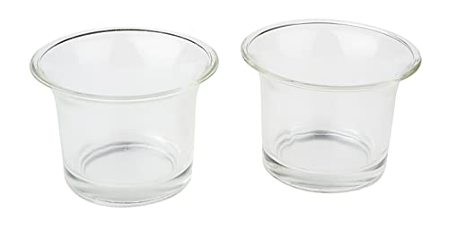 VBS Teelichthalter Teelicht-Glas geschwungen 2 Stück Votives klar transparent Glas Rand von VBS