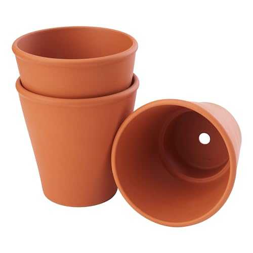Terrakotta Tontöpfe Blumentöpfe "Rosentopf" 3 Stück von 7-12cm Durchmesser Garten Bemalen Basteln DIY Bastelmaterial Innen-Ø 10 cm, H 12 cm von VBS