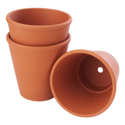 Terrakotta Tontöpfe Blumentöpfe "Rosentopf" 3 Stück von 7-12cm Durchmesser Garten Bemalen Basteln DIY Bastelmaterial Innen-Ø 12 cm, H 14 cm von VBS