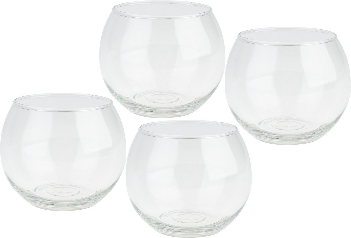 VBS Windlicht Teelichtglas Bowl, 10,5 cm x 8,5 cm 4er-Pack von VBS