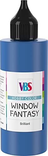 VBS Window Color 85ml Fensterfarbe Glasmalfarbe Malfarbe viele Farben Glitter-Blau von VBS