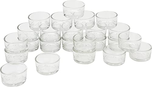 VBS XXL 24 Teelichtgläser flach 4,5x2,5cm Teelicht Gläser Kerze von VBS