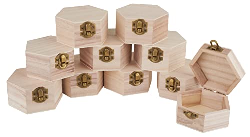 VBS XXL Holzkästchen HEXAGON 10 Stück 10x10x5cm mit Deckel von VBS