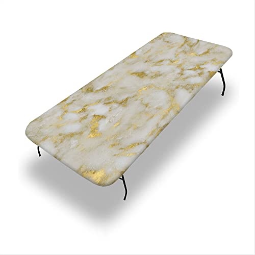 VBTGVE Marmor-Tischdecke, Marmor-Textur, waschbare Picknick-Tischdecke, flexible Tischdecke, passend für rechteckige Tische, 76,2 x 213,4 cm von VBTGVE