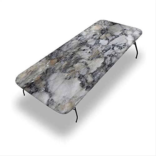 VBTGVE Marmor-Tischdecke mit elastischem Rand, Marmor-Textur, wasserdicht und abwischbar, passgenaue Klapptischabdeckung, passend für rechteckige Tische mit den Maßen 76,2 x 152,4 cm VBTGVE Marmor-Tischdecke mit elastischem Rand, Marmor-Textur, wasserdicht und abwischbar, passgenaue Klapptischabdeckung, passend für rechteckige Tische mit den Maßen 76,2 x 152,4 cm von VBTGVE