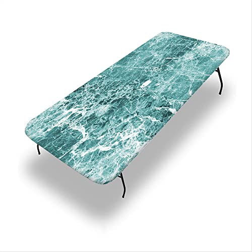 VBTGVE Rechteckige, elastische Tischdecke aus Marmor, Marmor-Textur, wasserdicht und abwischbar, passgenaue Klapptischabdeckung, passend für rechteckige Tische mit den Maßen 76,2 x 182,9 cm von VBTGVE