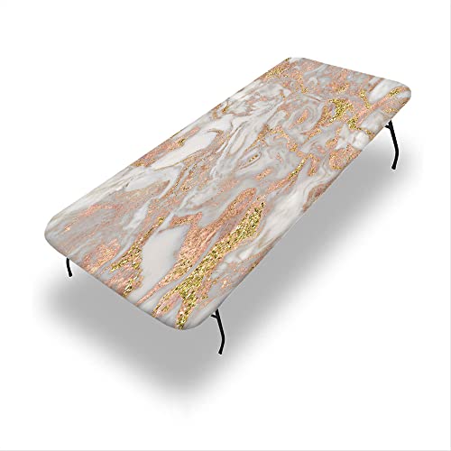 VBTGVE Rechteckige Tischdecke aus Marmor, Marmor-Textur, waschbare Picknick-Tischdecke, flexible Tischdecke, passend für rechteckige Tische mit den Maßen 111,8 x 208,3 cm von VBTGVE