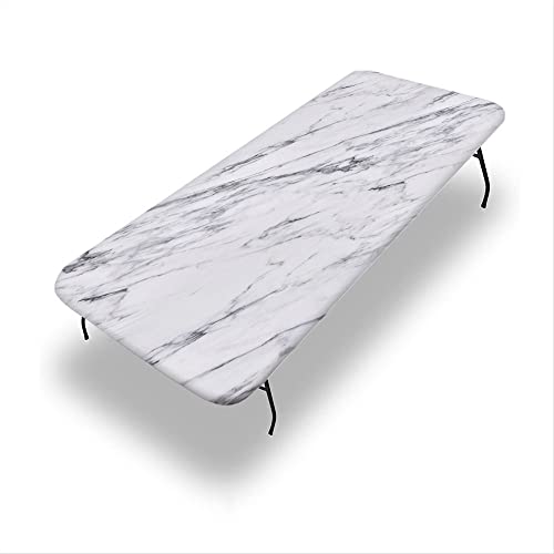 VBTGVE Rechteckige Tischdecke aus Marmor, Marmor-Textur, waschbare Picknick-Tischdecke, flexible Tischdecke, passend für rechteckige Tische mit den Maßen 91,4 x 271,8 cm von VBTGVE