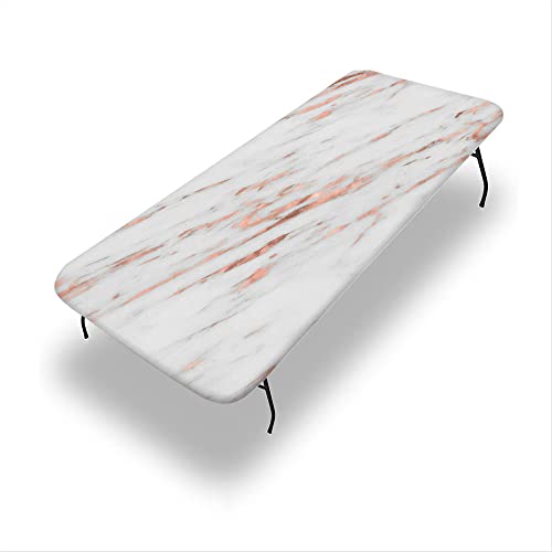 VBTGVE Rechteckige Tischdecke aus Marmor, Marmor-Textur, waschbare Picknick-Tischdecke, flexible Tischdecke, passend für rechteckige Tische mit den Maßen 91,4 x 271,8 cm von VBTGVE