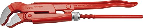 VBW 87952010 Eckrohrzange S-Maul 1", rot lackiert DIN 5234, Form C Rot Silber von VBW