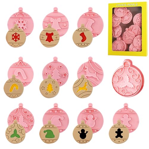 Weihnachten Keksausstecher 10PCS Ausstechformen Weihnachten Plätzchen Ausstecher Mini Ausstecher 3D Cookie Cutter Fondant Kinder Backen Küche Zubehör von VBXPOU