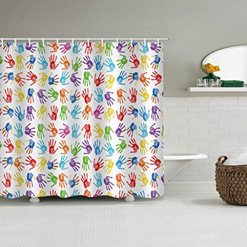VBYEBNDB Schlicht Und Stilvoll Duschvorhang Motiv Mit Haken Wasserdicht Duschvorhang Polyester Anti-Schimmel 180X200Cm von VBYEBNDB