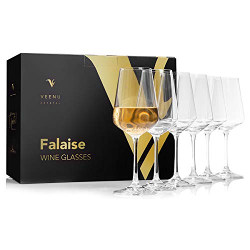 VC VEENU CRYSTAL Falaise Rotweinglas, Universalglas-Set, geeignet für Rotwein und Weißwein, einzigartiges Design, große Weingläser, 100% bleifrei, Kristallweinglas-Set von VC VEENU CRYSTAL