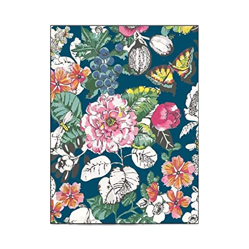 VCADEN Teppich Taracarpet Home Area Rug Rechteckige Teppiche Blumen-Schmetterlings-Teppich Für Schlafzimmer Wohnzimmerteppich Teppichen (Color : A, Size : 100X160CM) von VCADEN