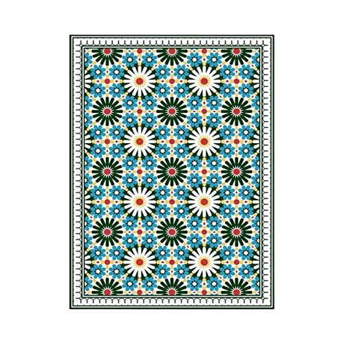 VCADEN Teppich Taracarpet Home Rechteckiger Teppich Mit Geometrischen Nähten, Blumenteppich Für Wohnzimmer Wohnzimmerteppich Teppichen (Color : A, Size : 80X120CM) von VCADEN