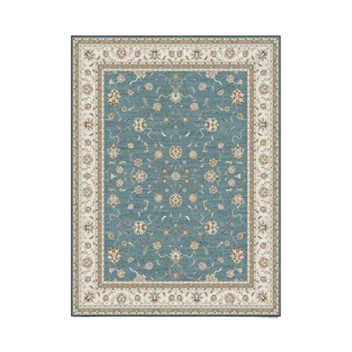 VCADEN Teppich Taracarpet Home Rug Rechteckiger Teppich Retro European Blue Flower Style Für Schlafzimmer Wohnzimmerteppich Teppichen (Color : A, Size : 100X160CM) von VCADEN