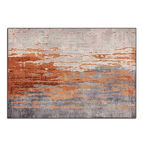VCADEN Teppich Taracarpet Home Rugs Area Rug Weicher Teppich Retro Orange Streifen Wohnzimmer Wohnzimmerteppich Teppichen (Color : A, Size : 80X160CM) von VCADEN