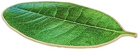 VCADEN Teppich Taracarpet Kreative Fußmatte rutschfeste Blattform Schlafzimmer Wohnzimmer Geometrischer Teppich Wohnzimmerteppich Teppichen (Color : A, Size : 95X45cm) von VCADEN